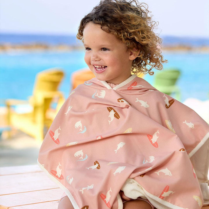 Lassig Beach Poncho - Peach - Dolphin-Ponchos-Peach- | Natural Baby Shower