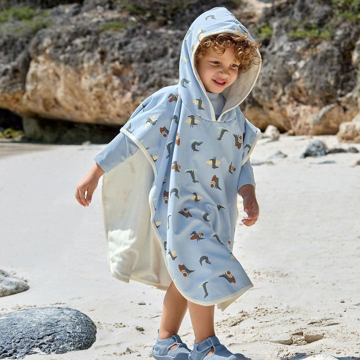 Lassig Beach Poncho - Sky Blue - Crocodile-Ponchos-Sky Blue- | Natural Baby Shower
