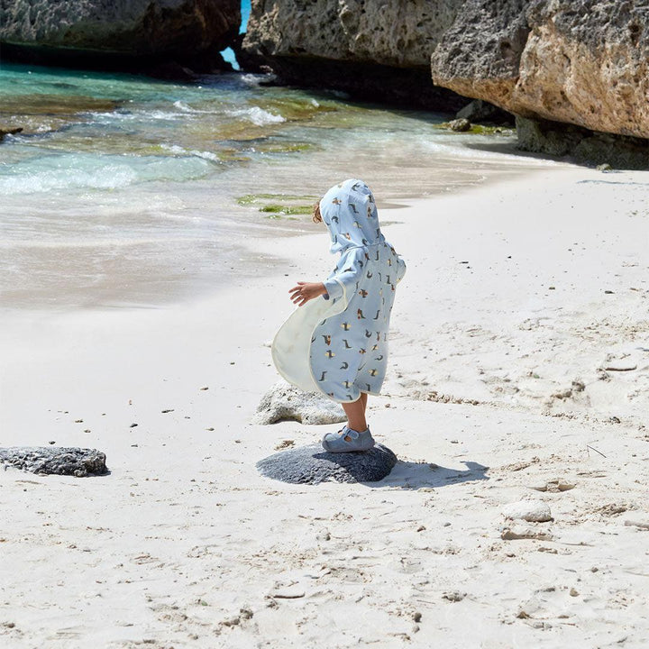 Lassig Beach Poncho - Sky Blue - Crocodile-Ponchos-Sky Blue- | Natural Baby Shower