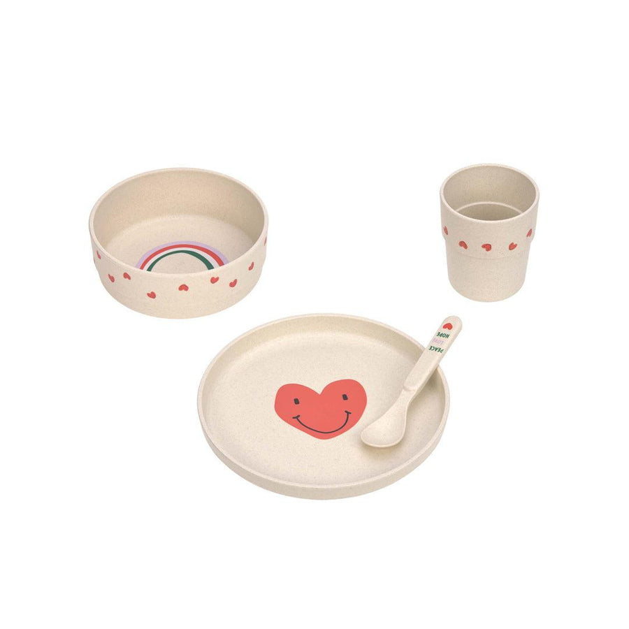 Lassig Cellulose Dish Set - Happy Rascals - Lavender - Smile Heart-Feeding Sets-Lavender- | Natural Baby Shower