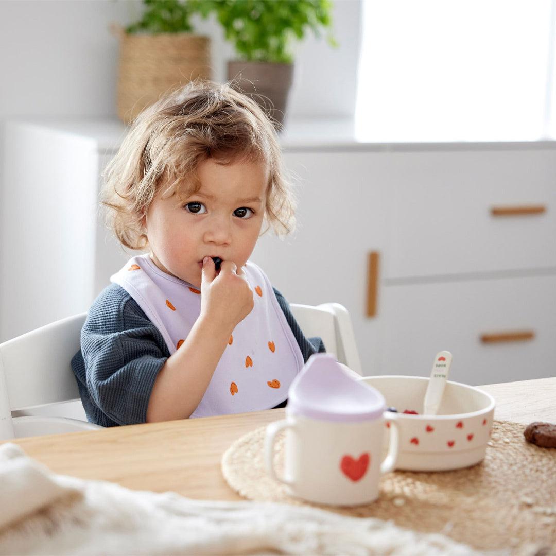 Lassig Cellulose Dish Set - Happy Rascals - Lavender - Smile Heart-Feeding Sets-Lavender- | Natural Baby Shower