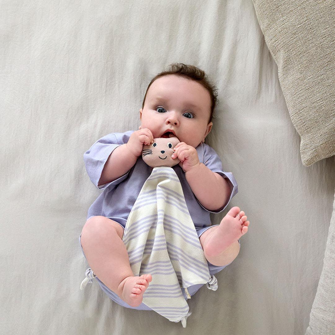 Lassig Cuddle Cloth GOTS - Cat - Lilac-Comforters-Cat - Lilac-One Size | Natural Baby Shower
