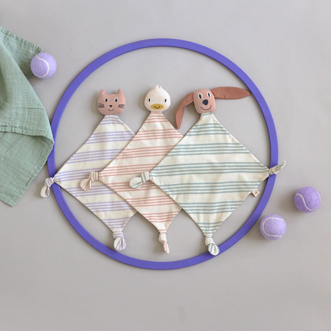 Lassig Cuddle Cloth GOTS - Cat - Lilac-Comforters-Cat - Lilac-One Size | Natural Baby Shower