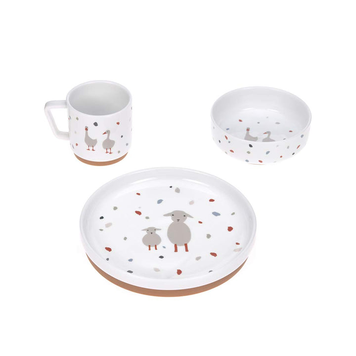 Lassig Dish Set - Tiny Farmer Sheep/Goose-Feeding Sets-Tiny Farmer Sheep/Goose- | Natural Baby Shower