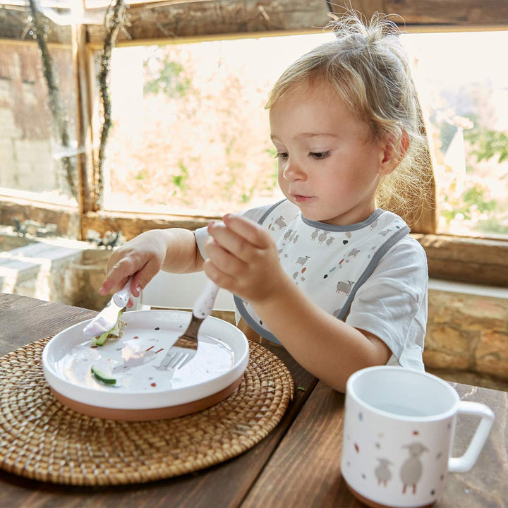 Lassig Dish Set - Tiny Farmer Sheep/Goose-Feeding Sets-Tiny Farmer Sheep/Goose- | Natural Baby Shower