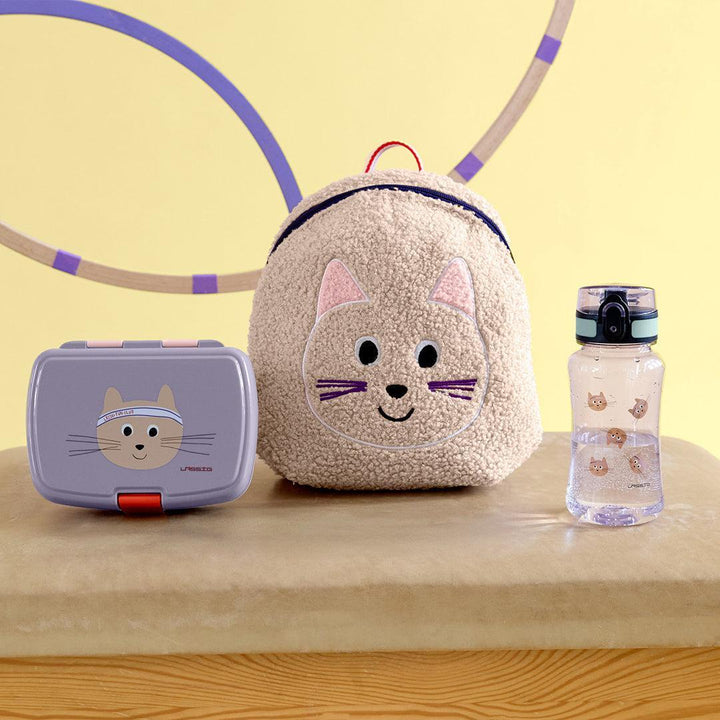 Lassig Drinking Bottle Tiny Team - Cat - Rose-Drinking Bottles-Cat - Rose-One Size | Natural Baby Shower