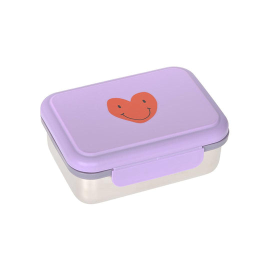 Lassig Lunchbox Stainless Steel - Little Gang - Heart Lilac-Lunch Boxes-Heart Lilac-One Size | Natural Baby Shower