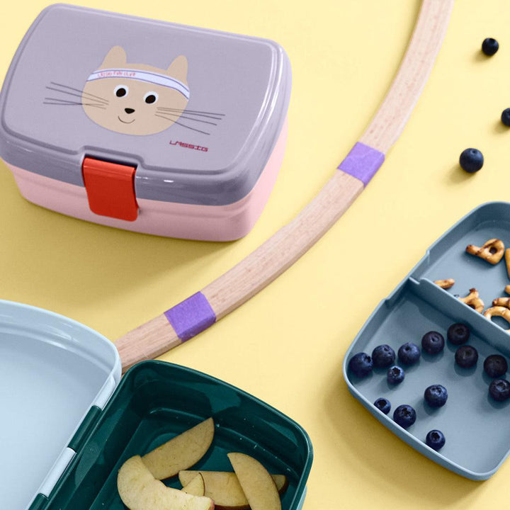 Lassig Lunchbox Tiny Team - Cat - Lilac-Lunch Boxes-Cat - Lilac-One Size | Natural Baby Shower