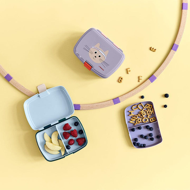 Lassig Lunchbox Tiny Team - Cat - Lilac-Lunch Boxes-Cat - Lilac-One Size | Natural Baby Shower
