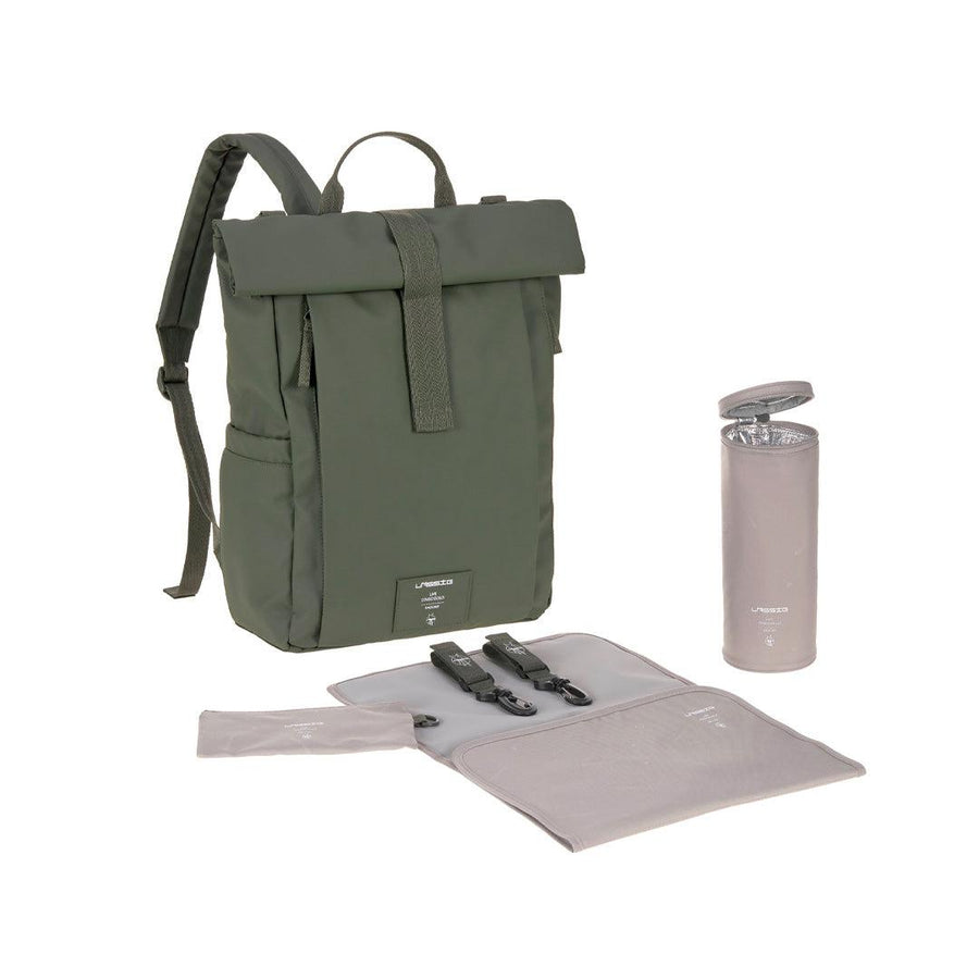 Lassig Rolltop Backpack - Olive-Changing Bags-Olive- | Natural Baby Shower