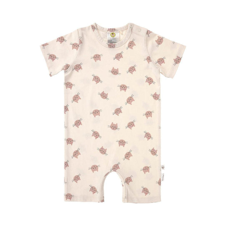 Lassig Playsuit GOTS - Cat Nature - Beige-Bodysuits-Cat Nature - Beige-3-6m | Natural Baby Shower