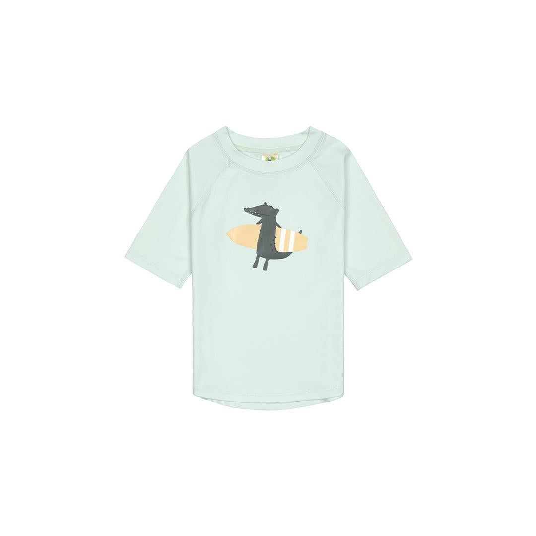 Lassig Short Sleeve Rashguard - Sea Foam - Crocodile-Rash Vests-Sea Foam-7-12m | Natural Baby Shower