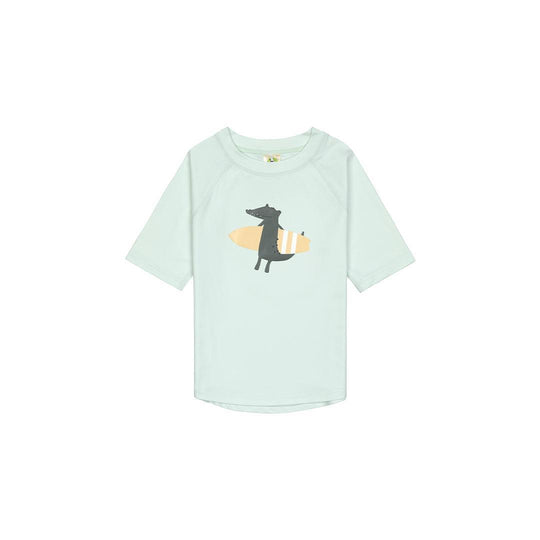 Lassig Short Sleeve Rashguard - Sea Foam - Crocodile-Rash Vests-Sea Foam-7-12m | Natural Baby Shower