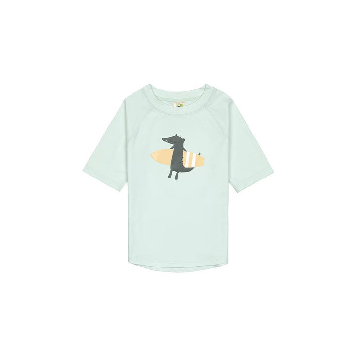 Lassig Short Sleeve Rashguard - Sea Foam - Crocodile-Rash Vests-Sea Foam-7-12m | Natural Baby Shower