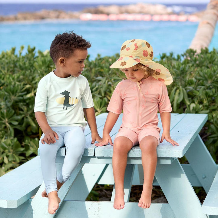 Lassig Short Sleeve Rashguard - Sea Foam - Crocodile-Rash Vests-Sea Foam-7-12m | Natural Baby Shower