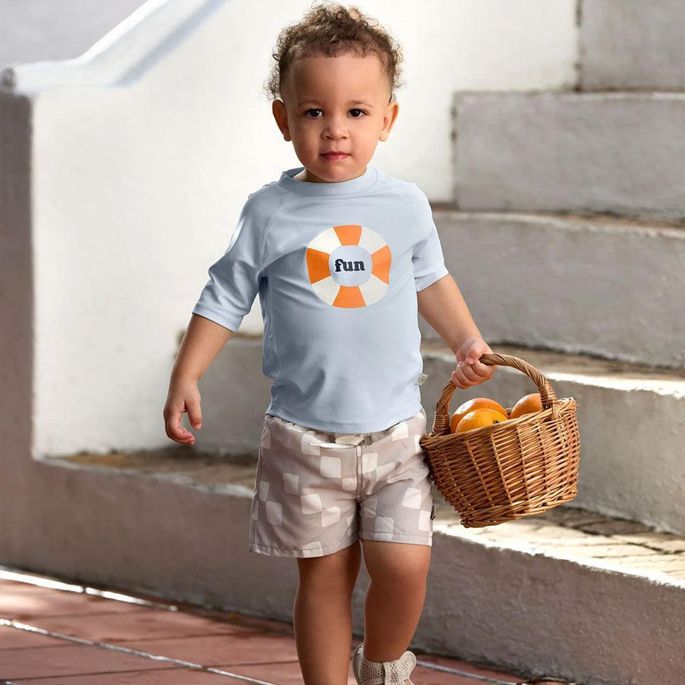 Lassig Short Sleeve Rashguard Swim Ring - Illusion Blue-Rash Vests-Illusion Blue-6-12m | Natural Baby Shower