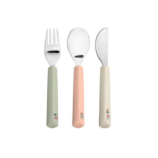 Lassig Cutlery with Silicone Handle - Happy Fruits - Cherry-Cutlery-Cherry-One Size | Natural Baby Shower
