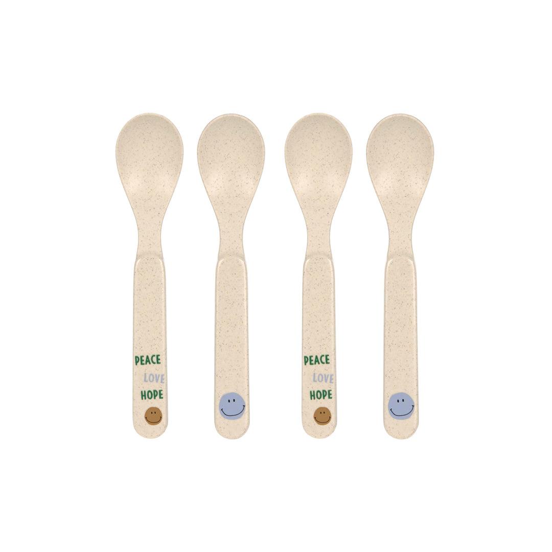 Lassig Cellulose Spoon Set - Happy Rascals - Sky Blue - Smile-Cutlery-Sky Blue- | Natural Baby Shower