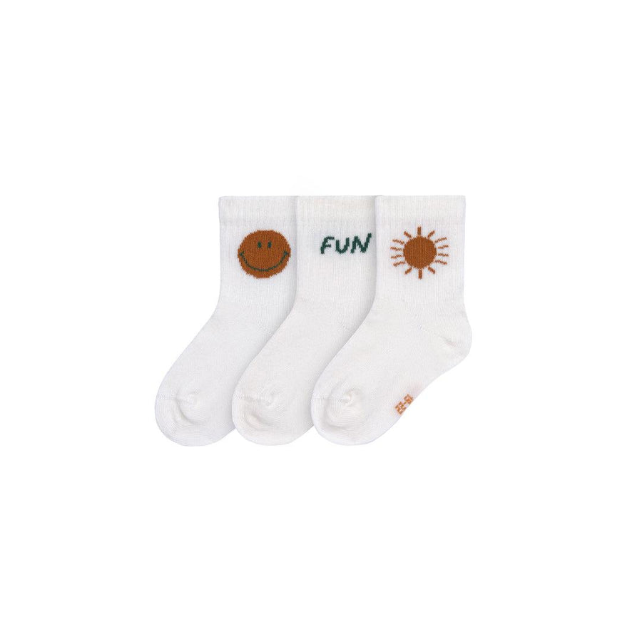 Lassig Tennis Socks - Little Gang - 3 Pack - White - Fun-Socks-White-19-22 | Natural Baby Shower