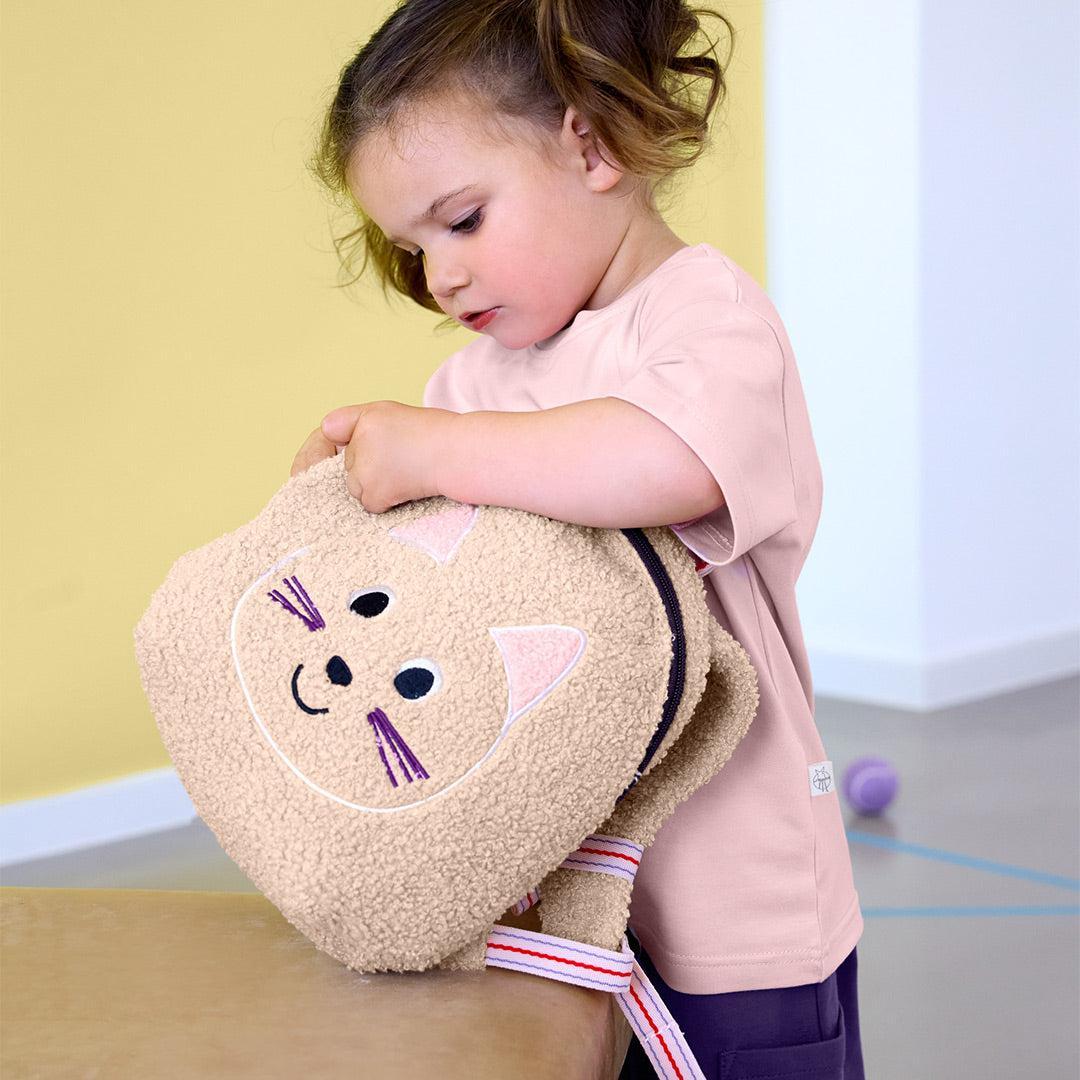 Lassig Tiny Backpack Tiny Team - Cat - Beige-Children's Backpacks-Cat - Beige-One Size | Natural Baby Shower