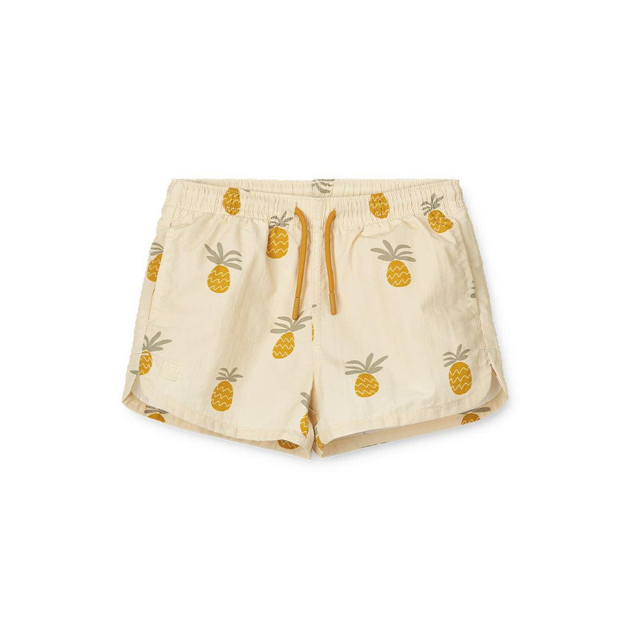 Liewood Aiden Printed Board Shorts - Pineapples - Cloud Cream-Shorts-Pineapples/Cloud Cream-86 | Natural Baby Shower