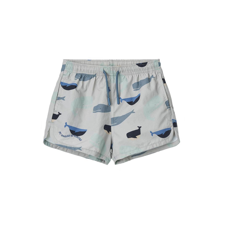 Liewood Aiden Printed Board Shorts - Whales - Cloud Blue-Shorts-Whales/Cloud Blue-86 | Natural Baby Shower