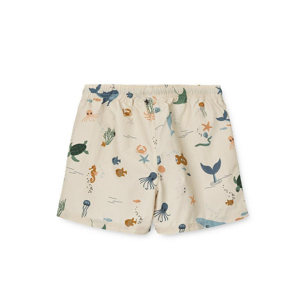 Liewood Aiden Printed Board Swim Shorts - Sea Creature / Sandy-Board Shorts-Sea Creature / Sandy-80 | Natural Baby Shower
