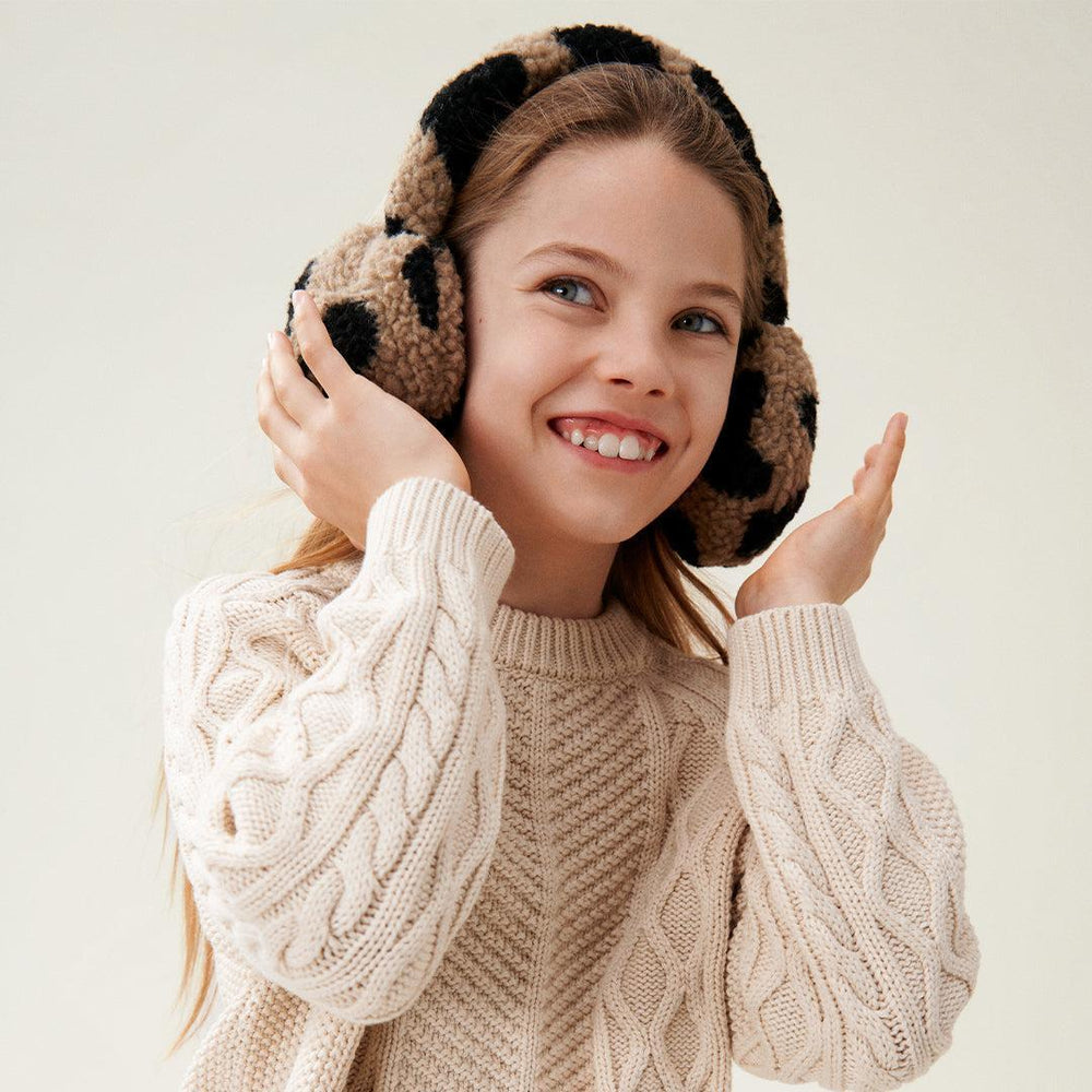Liewood Albero Pile Earwarmers - Mega Leo / Oat Mix-Scarves-Mega Leo / Oat Mix-One size | Natural Baby Shower