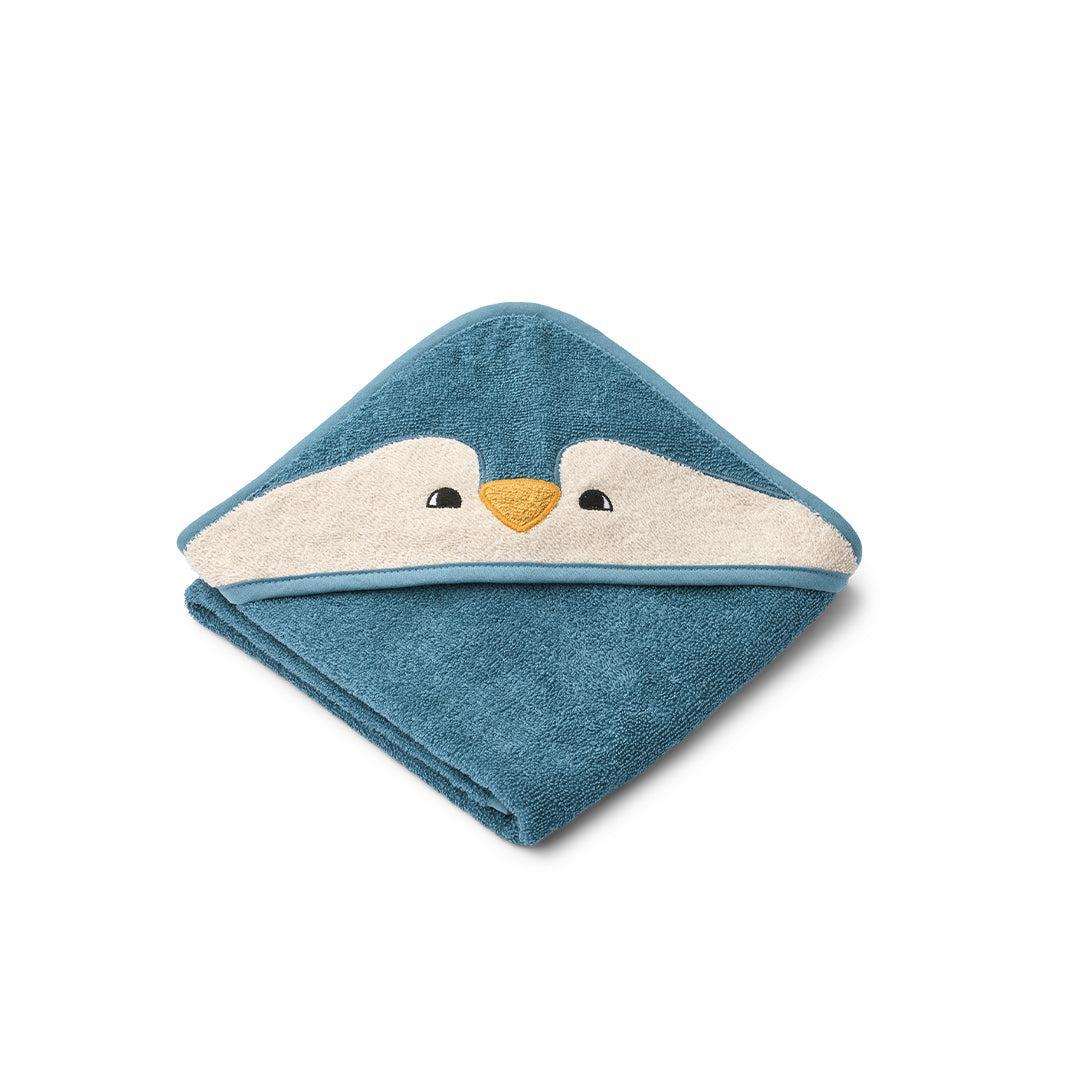 Liewood Albert Penguin Hooded towel - Oceanview Mix-Bath Towels-Oceanview Mix-One size | Natural Baby Shower