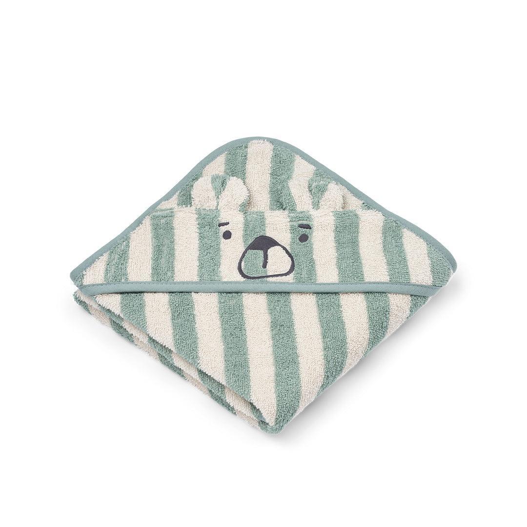 Liewood Albert Hooded Towel - Peppermint / Creme De La Creme-Washcloths-Peppermint / Creme De La Creme- | Natural Baby Shower