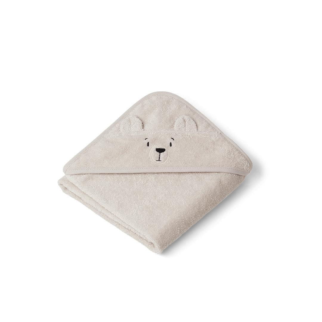 Liewood Albert Polarbear Hooded towel - Sandy-Bath Towels-Sandy-One size | Natural Baby Shower