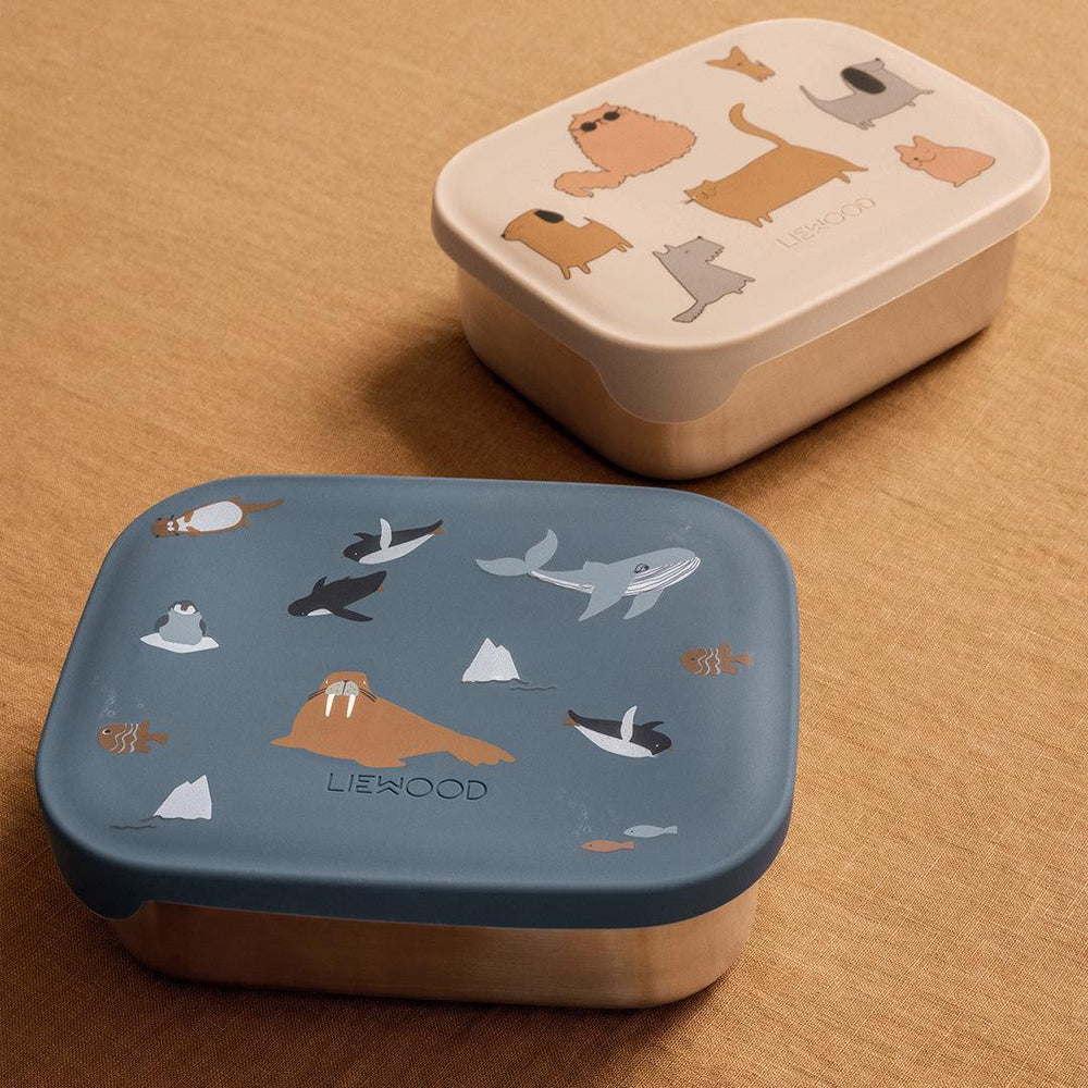 Liewood Arthur Printed Lunchbox - Arctic Sea / Ocean View-Lunch Boxes-Arctic Sea / Ocean View-One size | Natural Baby Shower