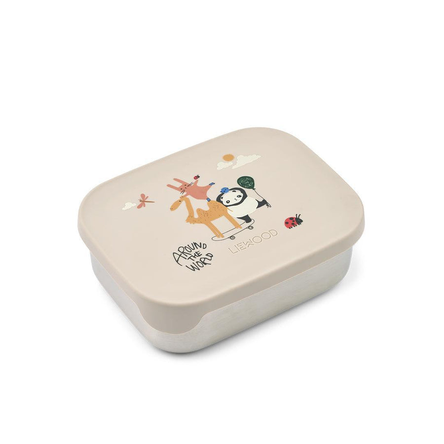 Liewood Arthur Printed Lunchbox - Around The World / Sandy-Lunch Boxes-Around The World / Sandy-One size | Natural Baby Shower