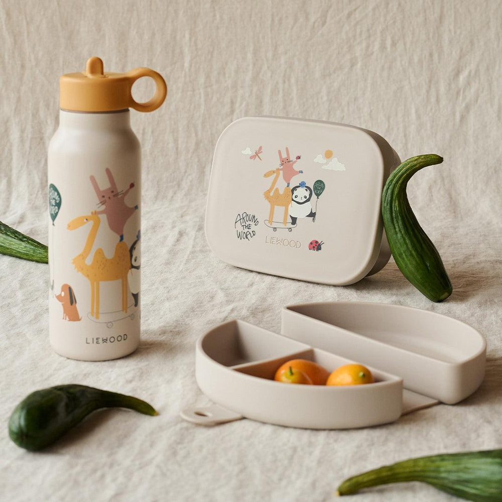 Liewood Arthur Printed Lunchbox - Around The World / Sandy-Lunch Boxes-Around The World / Sandy-One size | Natural Baby Shower