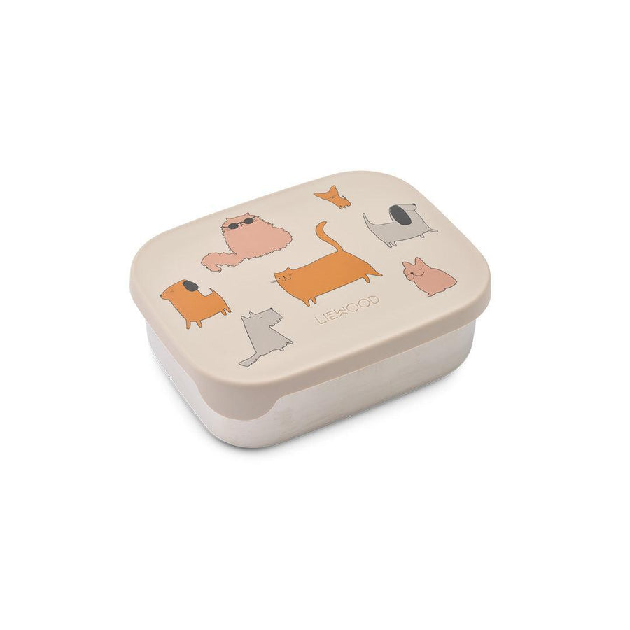 Liewood Arthur Printed Lunchbox - Cats And Dogs / Sandy-Lunch Boxes-Cats And Dogs / Sandy-One size | Natural Baby Shower