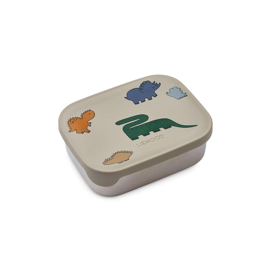 Liewood Arthur Printed Lunchbox - Dinosaurs - Mist-Lunch Boxes-Dinosaurs/Mist- | Natural Baby Shower