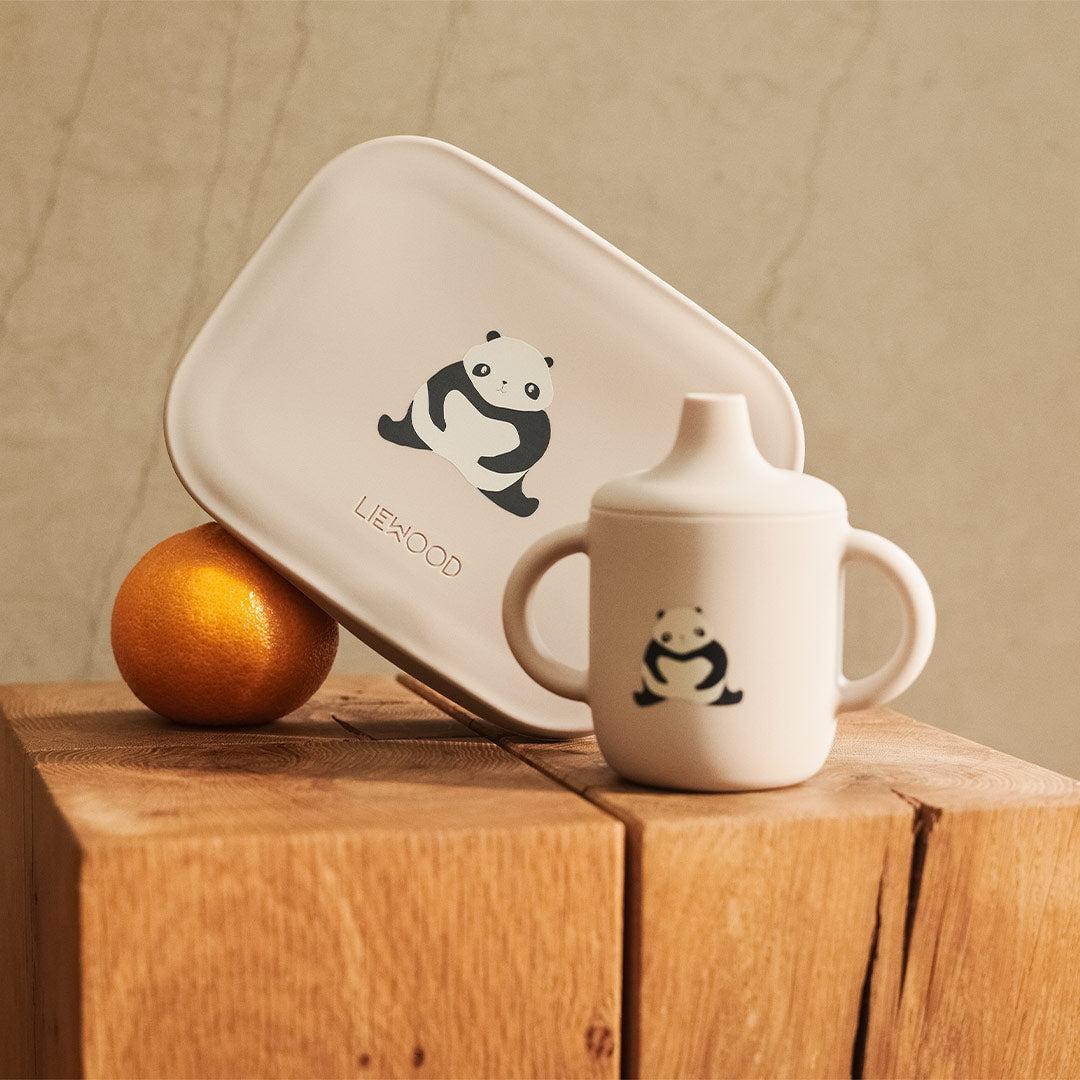 Liewood Arthur Printed Lunchbox - Panda / Sandy / Dark Grey-Lunch Boxes-Panda / Sandy / Dark Grey- | Natural Baby Shower