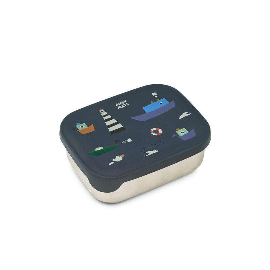 Liewood Arthur Printed Lunchbox - Sailing / Classic Navy-Lunch Boxes-Sailing / Classic Navy- | Natural Baby Shower