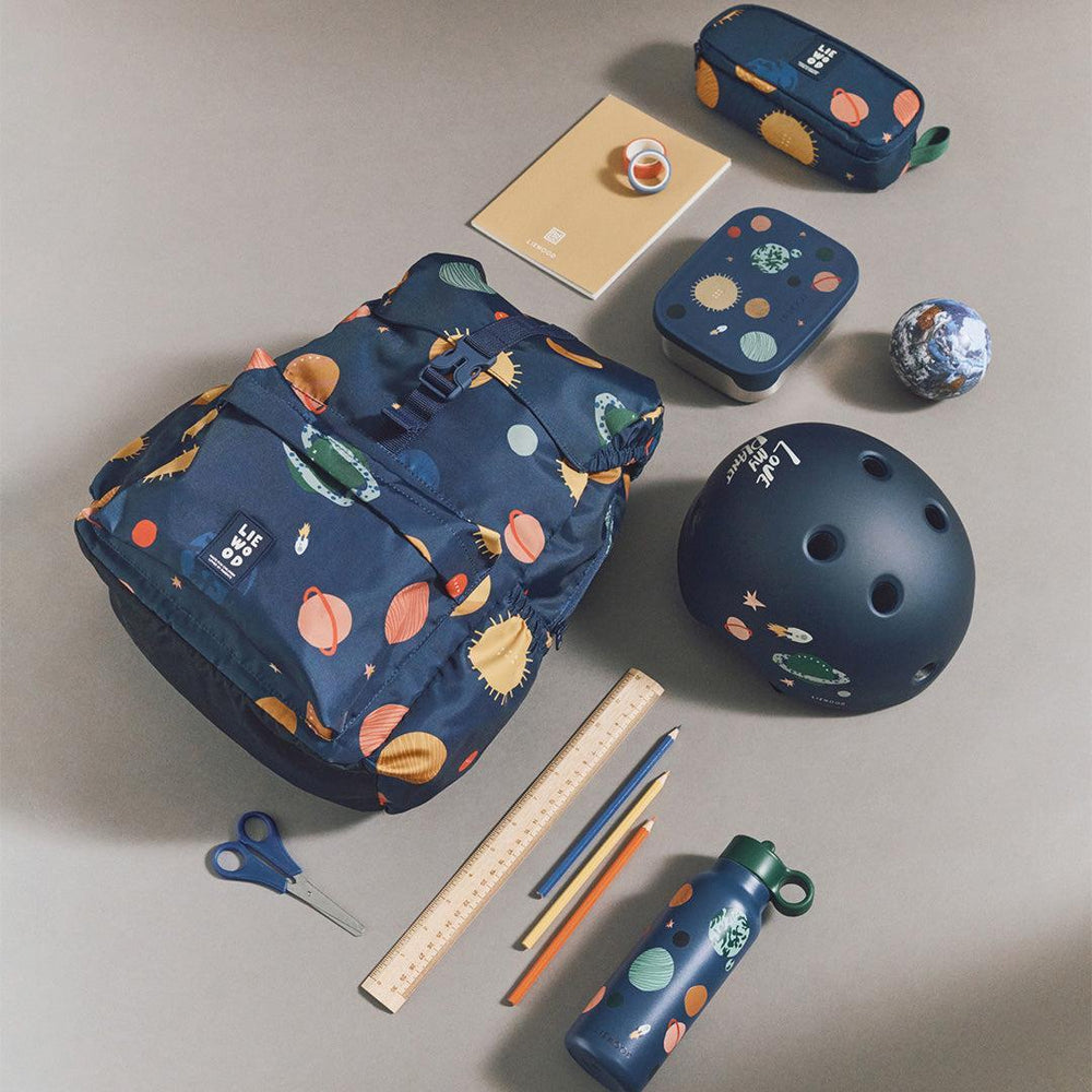 Liewood Arthur Printed Lunchbox - Universe / Classic Navy-Lunch Boxes-Universe / Classic Navy-One size | Natural Baby Shower