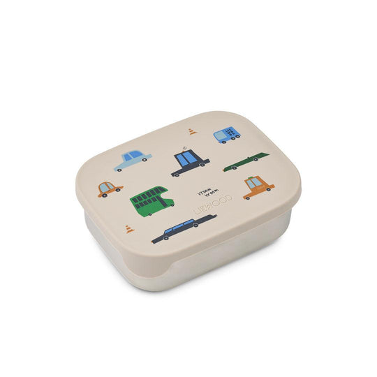Liewood Arthur Printed Lunchbox - Cars / Sandy-Lunch Boxes-Cars / Sandy- | Natural Baby Shower