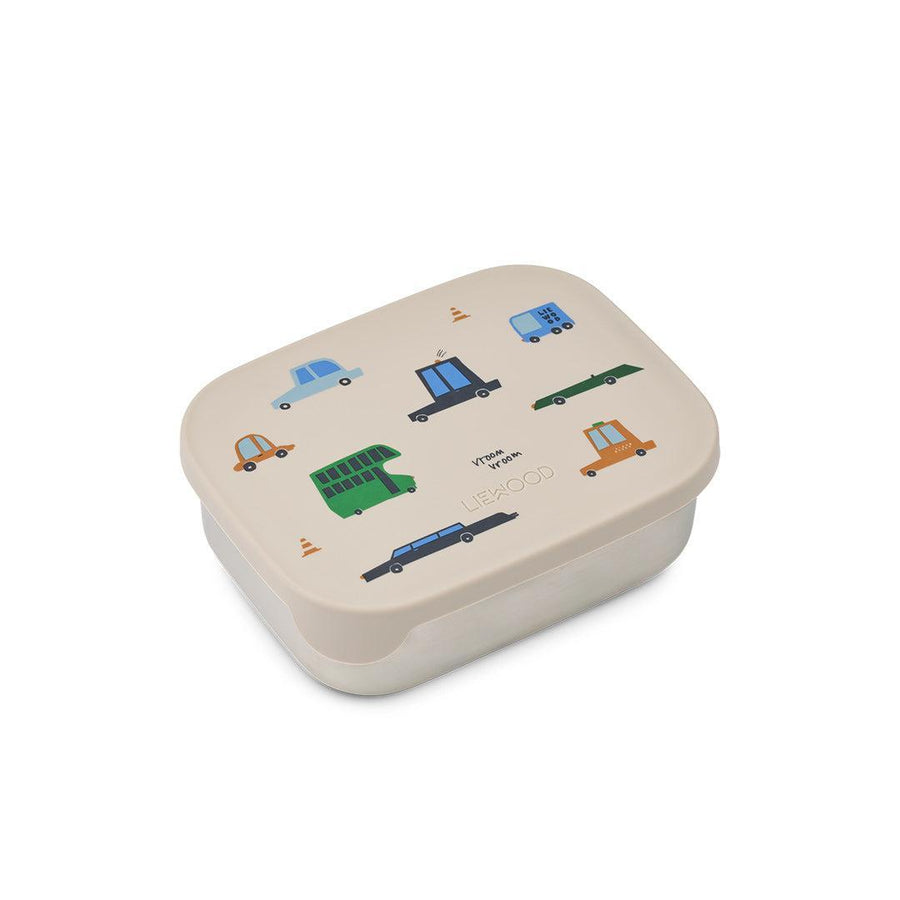 Liewood Arthur Printed Lunchbox - Cars / Sandy-Lunch Boxes-Cars / Sandy- | Natural Baby Shower
