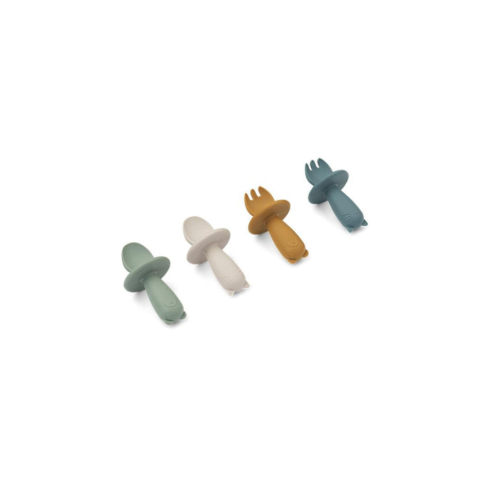 Liewood Avril Baby Cutlery - 4 Pack - Faune Green Multi Mix-Cutlery-Faune Green Multi Mix- | Natural Baby Shower