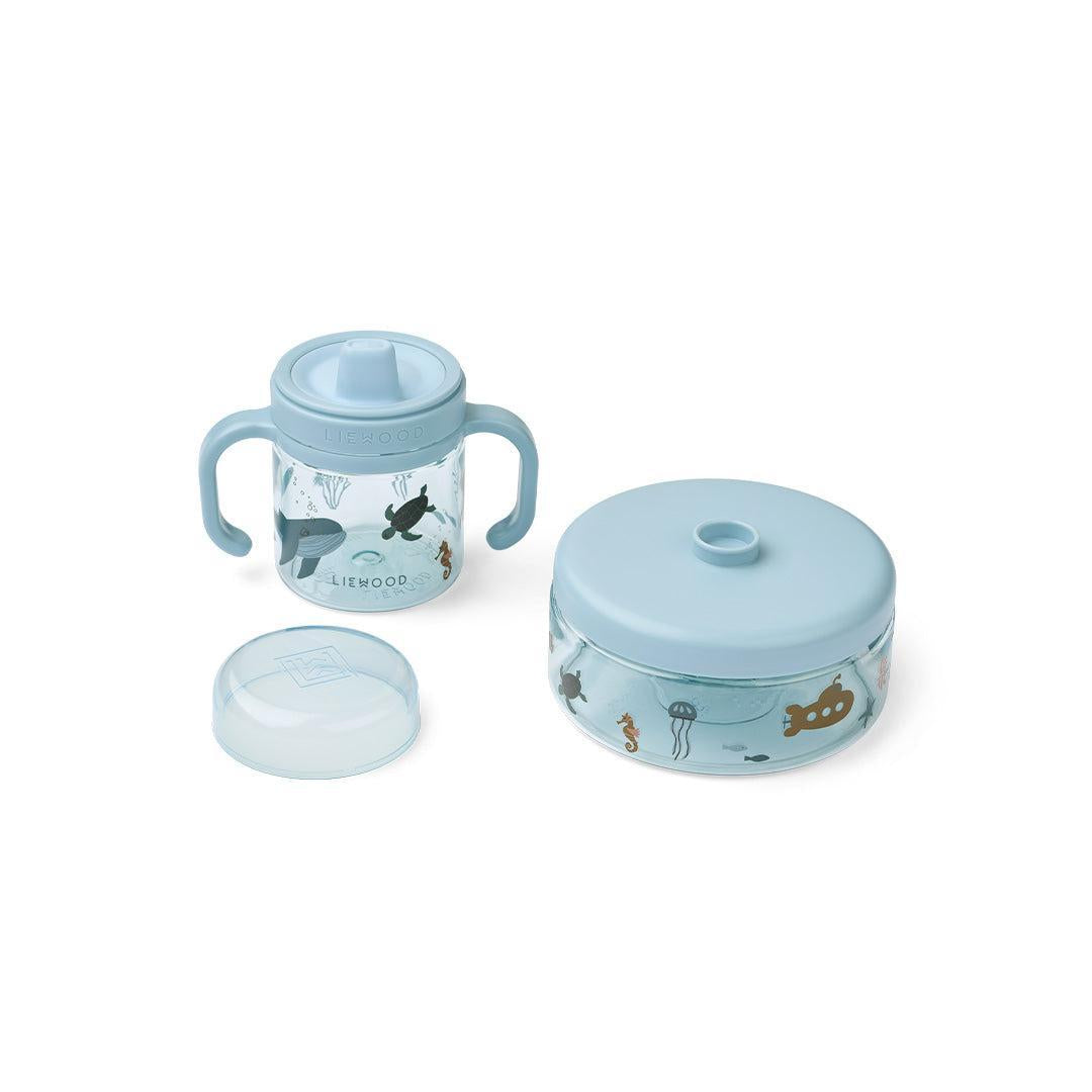 Liewood Beatrix Tableware Set - Sea Creature / Sandy-Feeding Sets-Sea Creature / Sandy- | Natural Baby Shower