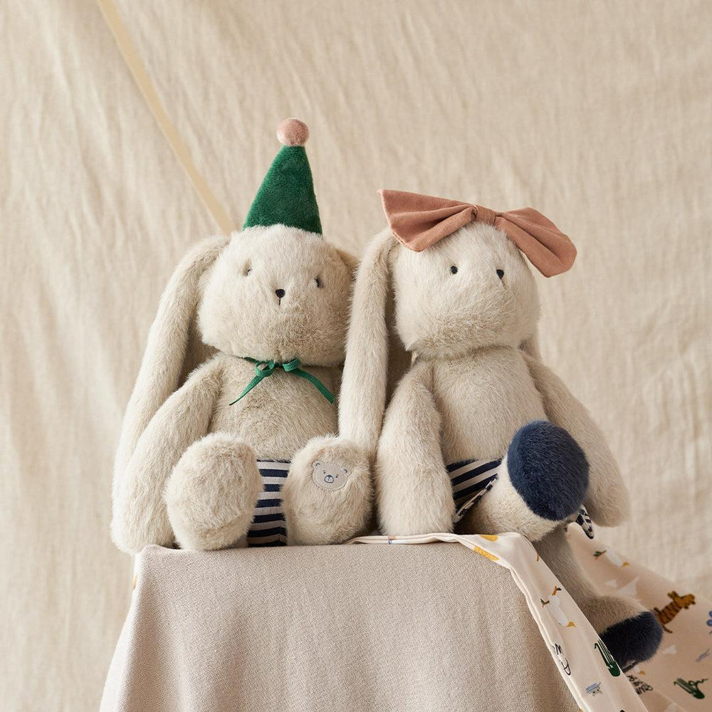 Liewood Bertrand Rabbit Celebration Teddy - Mist / Blue Stripe Mix-Soft Toys-Mist / Blue Stripe Mix-One size | Natural Baby Shower