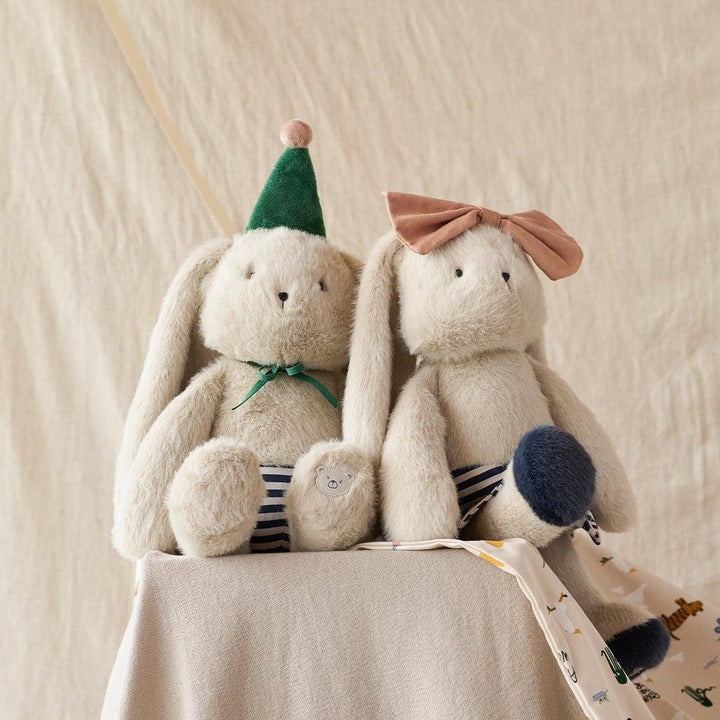 Liewood Bertrand Rabbit Celebration Teddy - Mist / Blue Stripe Mix-Soft Toys-Mist / Blue Stripe Mix-One size | Natural Baby Shower