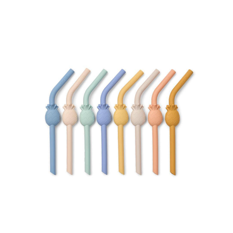 Liewood Carlson Pineapple Straw 8-Pack - Sandy Multi Mix-Straws-Sandy Multi Mix- | Natural Baby Shower