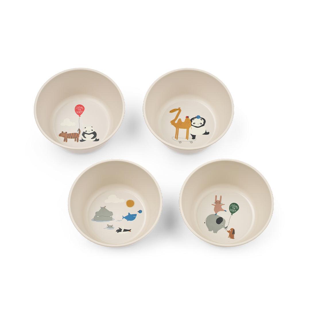 Liewood Cees Bowl 4-Pack - Around The World / Sandy-Bowls-Around The World / Sandy-One size | Natural Baby Shower