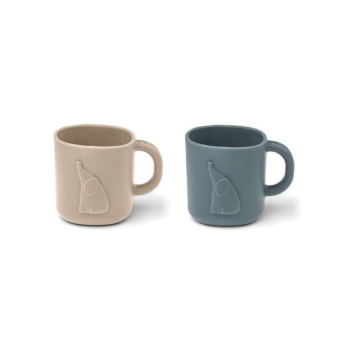 Liewood Chaves Cup - 2 Pack - Dark Sandy/Whale Blue-Cups-Dark Sandy/Whale Blue- | Natural Baby Shower