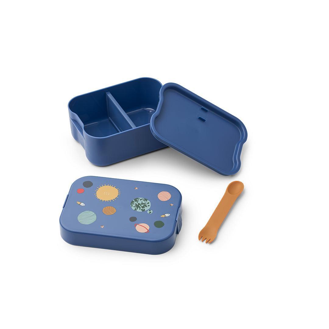 Liewood Chelsey Printed Lunchbox & Bottle Set - Universe Classic Navy-Food Storage-Universe Classic Navy-One Size | Natural Baby Shower