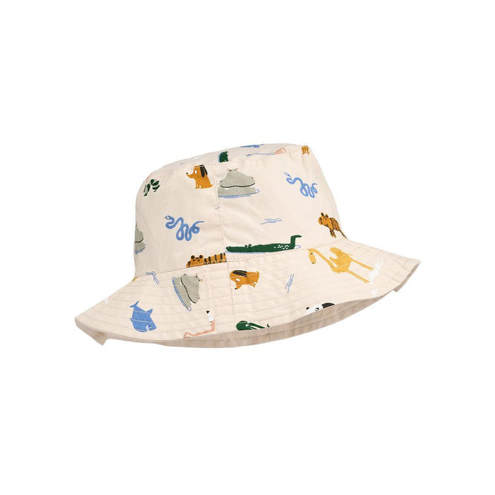 Liewood Damon Reversible Bucket Hat - Around The World / Sandy-Hats-Around The World / Sandy-0-3m | Natural Baby Shower